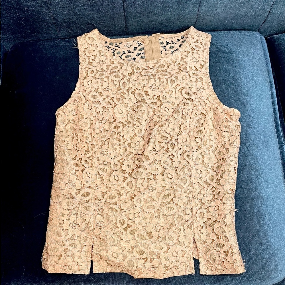 XOXO 90’s Vintage Lace Sleeveless Blouse - Champagne